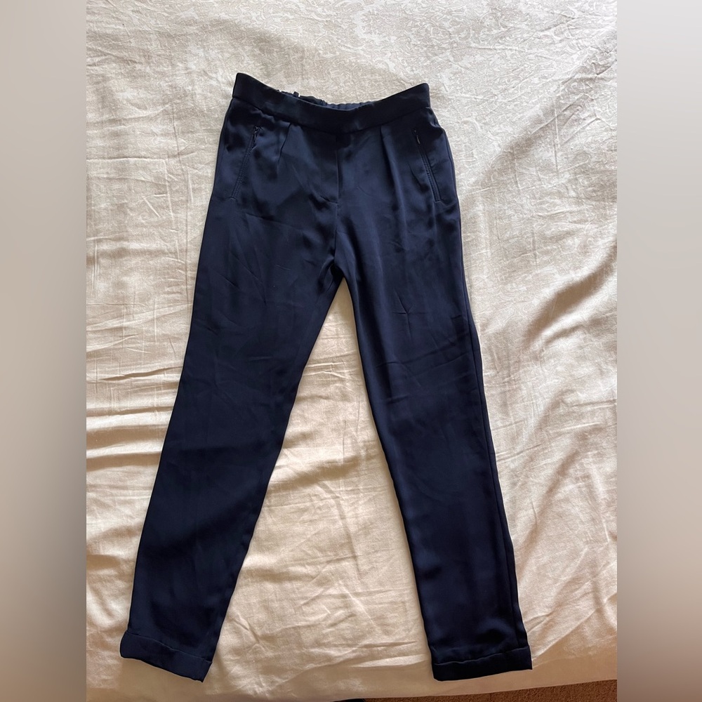 Mango navy tapered pants